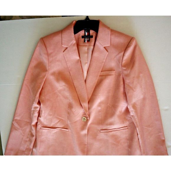 Tommy Hilfiger H31JV904 Women's Sz 12 Misty Rose Pink Single Button Blazer - Picture 8 of 11